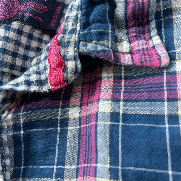 SUPERDRY Cotton Madras Button Front Long Sleeve Shirt - Picture 5 of 14